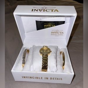 Gold Invicta Watch with matching gold bands